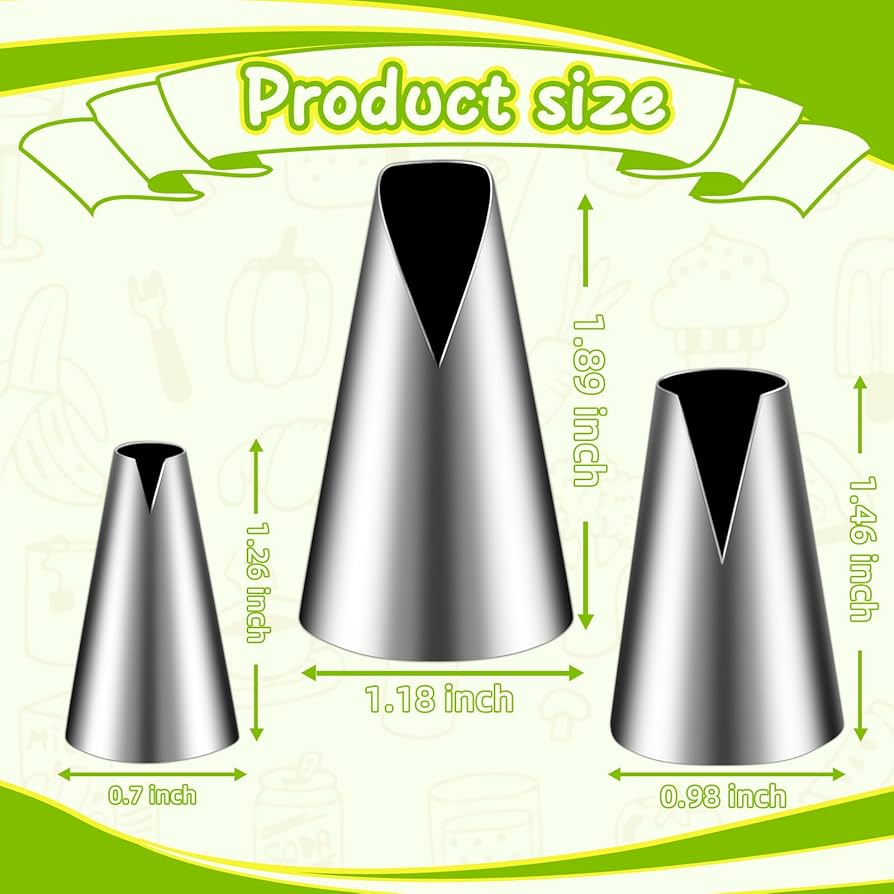 Amazon.com: Suuker 3 Pieces V-shaped Piping Tips Set,Cake Amazon.com: Suuker 3 Pieces V-shaped Piping Tips Set,Cake